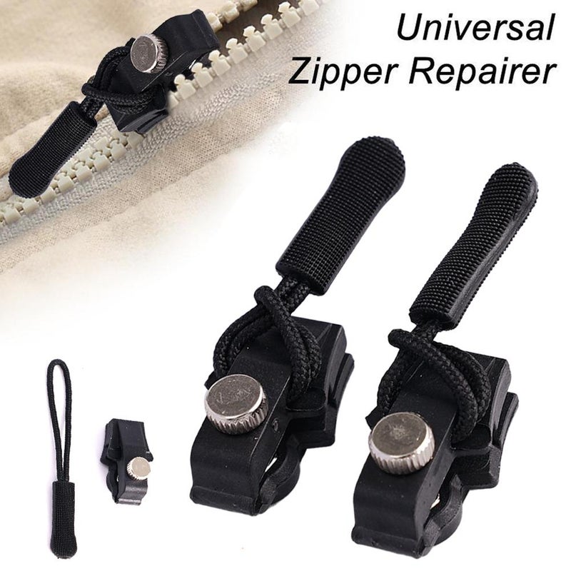 Universal Zipper Repairer Kit, 2pcs Universal Zipper Replacement Quick Install Detachable Pulls Zip Heads Coats, Jacket, Luggage, Zippers, Tents, Backpacks - Image 2